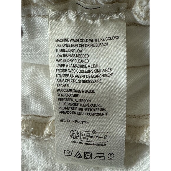 Anthropologie Pilcro The Austyn‎ High Rise Cuffed Jean Shorts Ivory Size 28 NWT - Picture 9 of 11